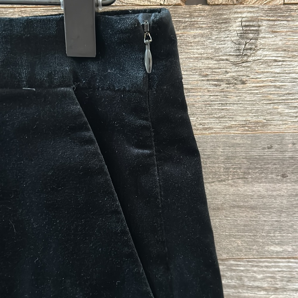 Theory Black Velvet Mini A Line Skirt Size 0 - Picture 4 of 8